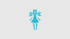 touhou cirno Anime Minimalism cyan white background