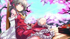 touhou hakurei reimu detached sleeves anime girls