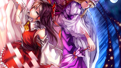 touhou hakurei reimu video games anime girls moon Anime dress