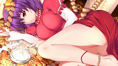 Touhou leaves purple hair