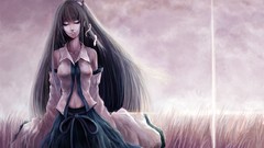 Touhou long hair miko