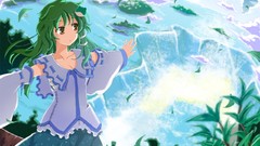 Touhou miko waterfalls kochiya