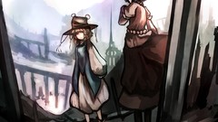 Touhou purple hair moriya suwako purple eyes yasaka kanako