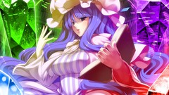 Touhou purple hair patchouli knowledge video games huge boobs