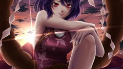 Touhou purple hair short