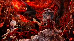 touhou remilia scarlet izayoi sakuya Anime anime girls fire sky