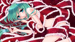 Touhou Ribbons green eyes