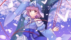 Touhou saigyouji yuyuko purple hair
