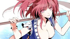 Touhou scythe redheads cleavage