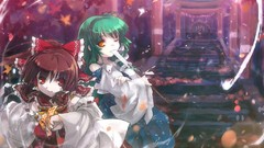 Touhou stairways shrine miko