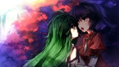 Touhou Trees leaves yuri