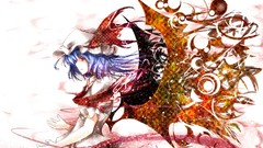 Touhou wings blue hair