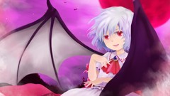 Touhou wings blue hair