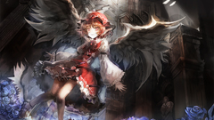 Touhou wings dress Flowers