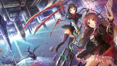 Touhou wings dress flying