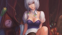 Touhou wings maids blue