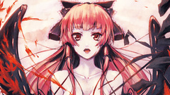 Touhou wings miko red