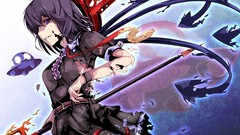 Touhou wings purple eyes