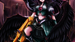 Touhou wings red eyes