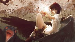 Touhou wings short hair