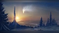 Tower deer fantasy winter