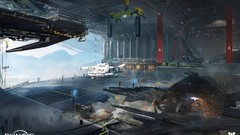 Tower hangar concept art bungie Destiny (video game)