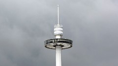 Tower modern architecture buildings overcast skies