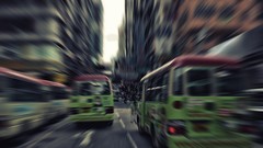 Traffic bus motion blur