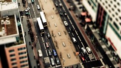 Traffic streets cityscapes tilt-shift