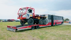 Trailer bus budapest hungary trucks vehicles ikarus