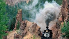 Train railroad tracks steam