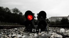 Train Station rock red