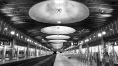 Train stations grayscale