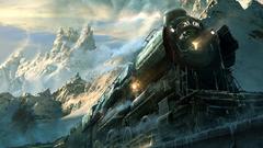 Trains artwork Steam train