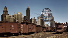 Trains railroad tracks industrial