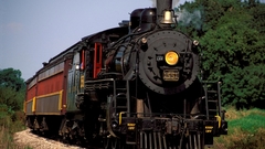 Trains railroad tracks steam