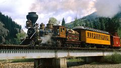 Trains railroad tracks steam