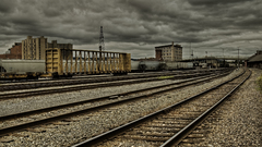 Trains railroad tracks vehicles