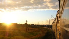 Trains sunset Landscapes