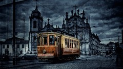 Tram architecture cobblestones cityscapes streetcars