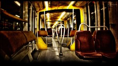 Tram paintings transportation HDR Photography