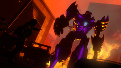 Transformers robot glowing fire destruction digital art