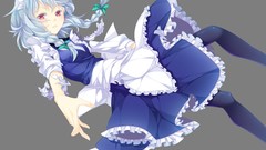 Transparent Anime red eyes anime girls pantyhose gray hair 