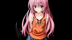 Transparent blush pink hair long hair anime girls lala satalin 