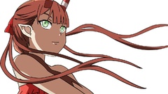 Transparent green eyes brunettes anime vectors hair ribbons C: 