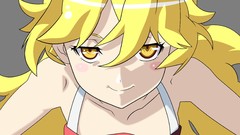 Transparent long hair bakemonogatari yellow eyes 