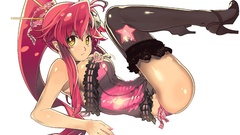 Transparent stockings anime girls corset yellow eyes tengen 