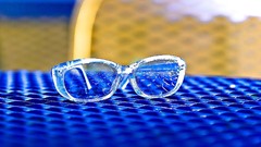 Transparent swimming blue glasses