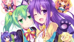 Trap Chibi school uniforms wink nekomimi animal ears sumeragi 