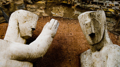 Travel stone faces in